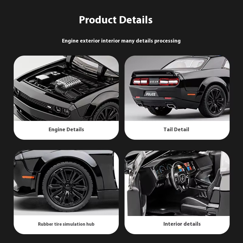 Platinum Challenger Redeye Hellcat Polizei, Sportwagen, 1:22, Metall, mit Licht und Sound - Bild 3
