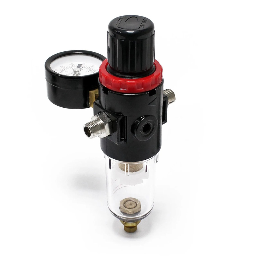 Wiltec Luftfilter Druckregler und Wasserabscheider für Airbrushkompressoren in Schwarz - Bild 2
