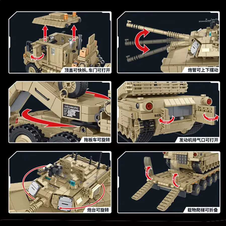 doinbby WW2 US Militär-Serie M983 Raketenfahrzeug M10170 Panzertransportfahrzeug JLTV Gepanzertes Fahrzeug, Bausteine Spielzeug - Bild 3