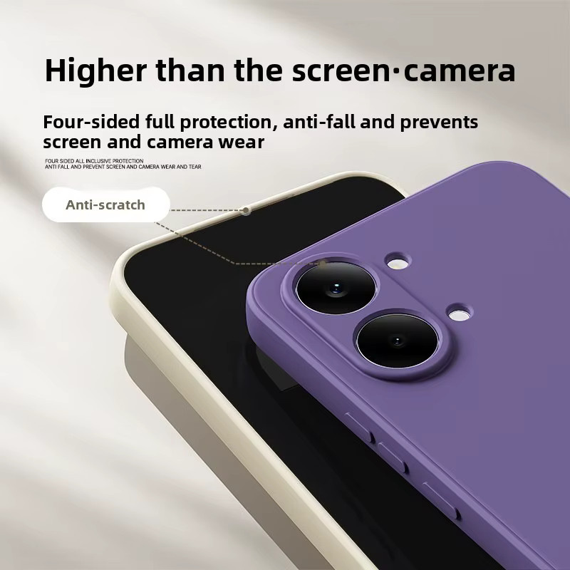 Xiaomi Poco X8 X 8 Pro Max Handyhülle aus Flüssig-Silikon mit TPU-Stoßfänger und Kameraobjektivschutz in Grün und Lila - Bild 4
