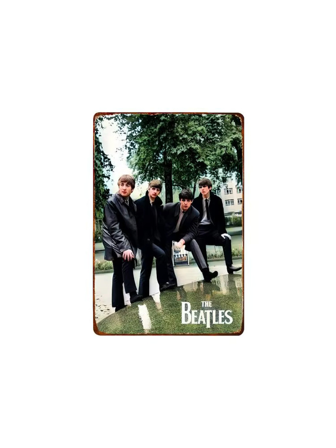Fab Four Metallschild Wanddekoration Retro Rechteckig Multicolour B: 20,0 cm, H: 14,0 cm, T: 1,0 cm - Bild 2