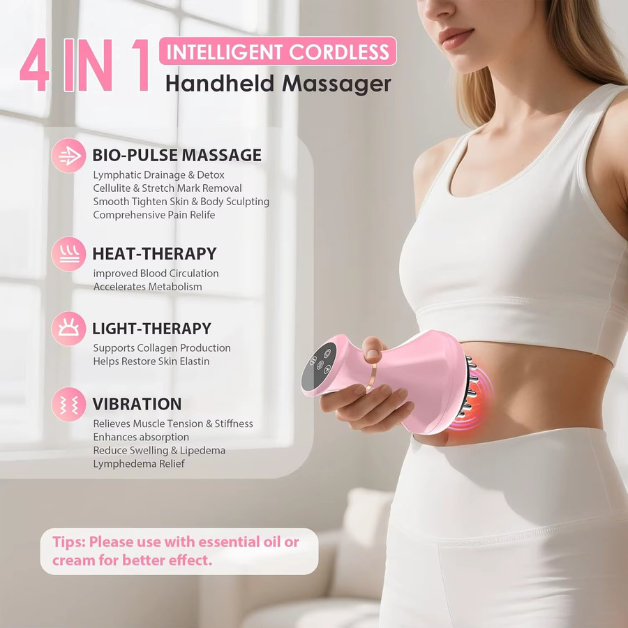 KTS Meridian-Bürste Gua Sha Körpermassagegerät mit Vibration und Mikrostrom - Bild 2