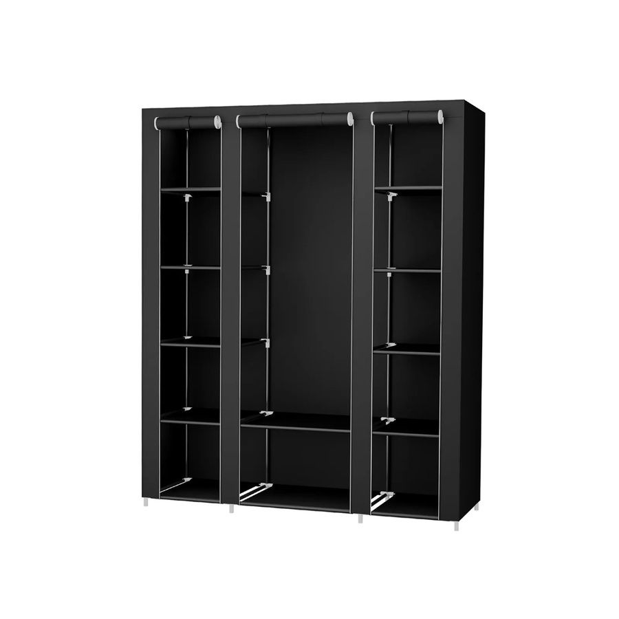 Songmics Kleiderschrank aus Stoff und Metall in Schwarz, B/T/H: 150 x 45 x 175 cm - Bild 2
