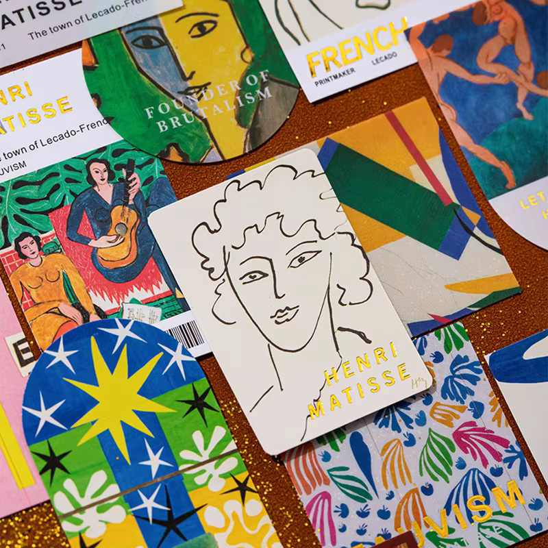 Chaoyu Retro-Kunststicker im Ins-Style als wasserdichte Ölgemälde-Aufkleber für iPad, Journal und Handyhüllen, transparent, mehrfarbig - Bild 2