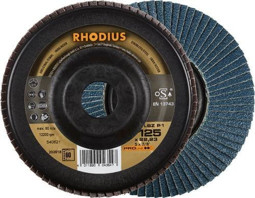 Rhodius 202618 LSZ P1 Fächerschleifscheibe Körnung 60 Blau für Edelstahl und Stahl 10 Stück - Bild 1