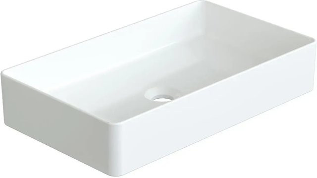 Aquabatos Keramik Aufsatzwaschbecken in Weiß, rechteckig, B/T/H: 60,5 x 34,5 x 11,5 cm - Bild 1