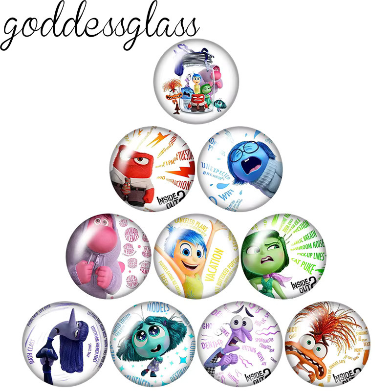 MINISO Fotoglas-Cabochons Inside Out Movie, Bunt, Unisex - Bild 2