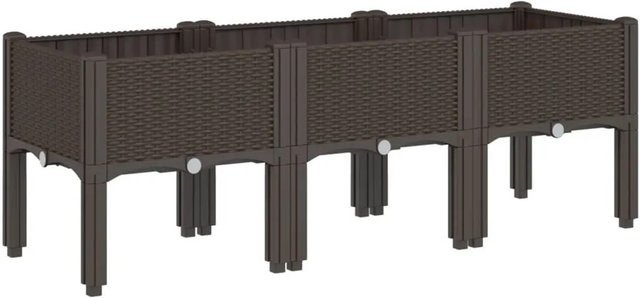 vidaXL Pflanzkasten mit Beinen Braun B/T/H: 120 x 40 x 42 cm - Bild 1
