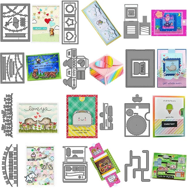 Metall-Stanze Herz Girlande in Silber für DIY Scrapbooking und Bastelarbeiten - Bild 1