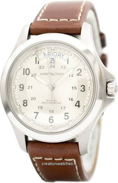 Hamilton Khaki King Automatik, Edelstahl, 40 mm, Leder, Weiß, Herren - Bild 1