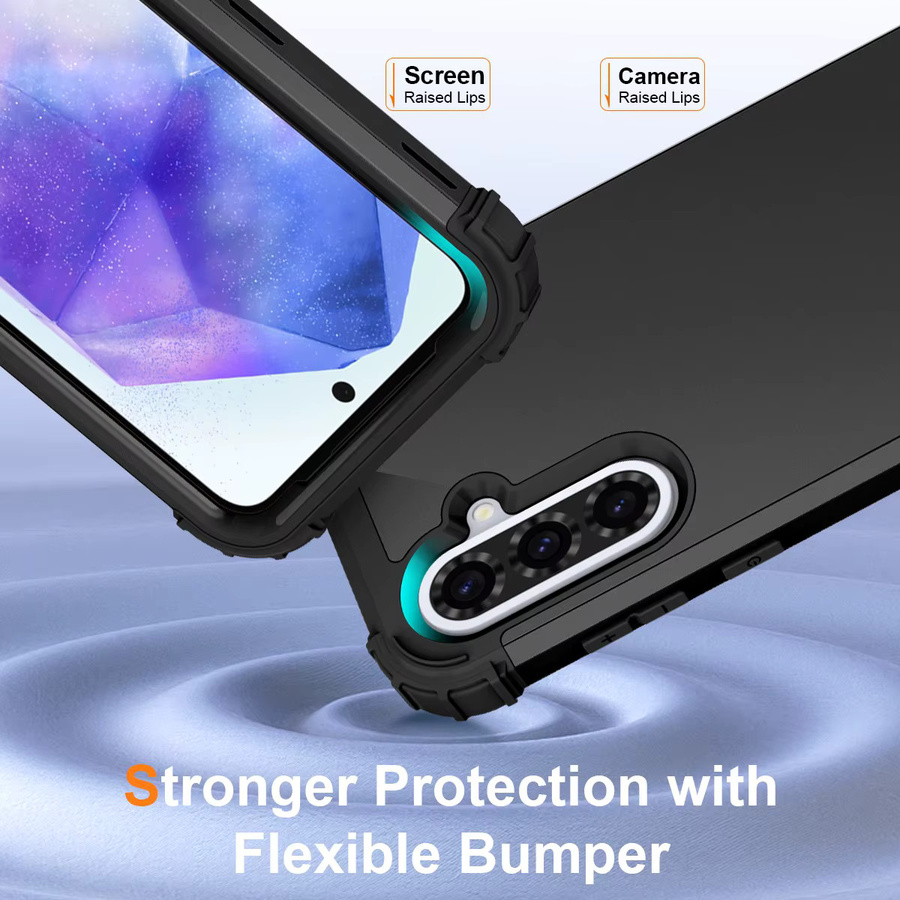 Robuste und stoßfeste Schutzhülle für Samsung Galaxy A26 5G, A36 5G und A56 in Schwarz und Lila - Bild 3