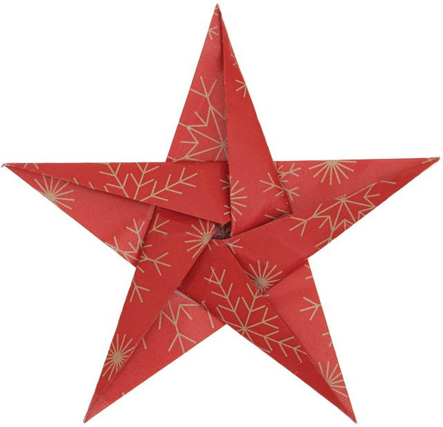Rico Design Paper Poetry Bascetta Origamipapier Schneeflocken Rot, Breite: 20 cm, Höhe: 20 cm - Bild 1