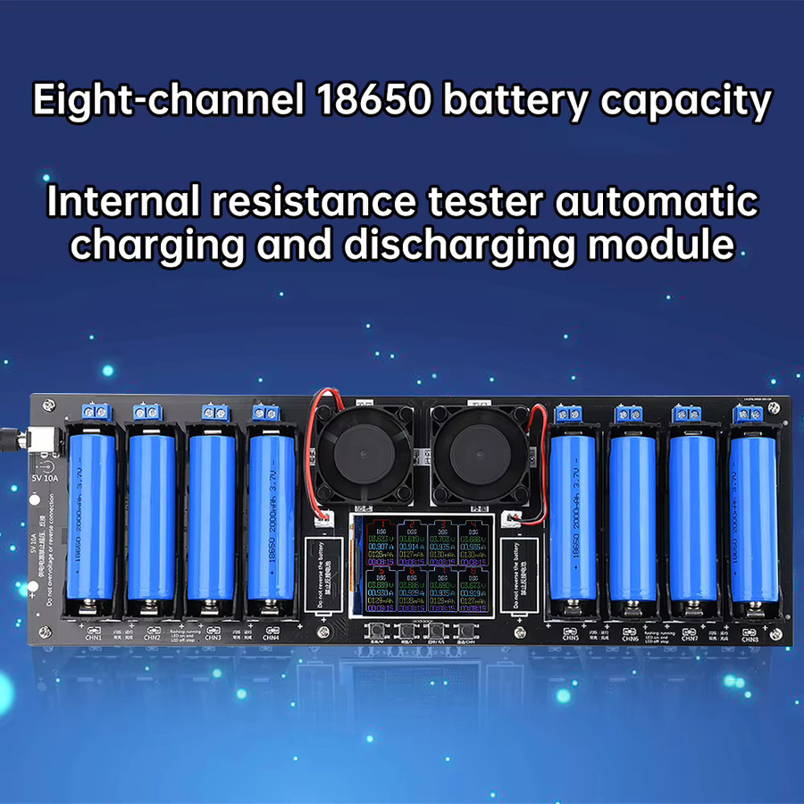 Gaqqee Innenwiderstandsmessgerät mit 2,4-Zoll-Farbbildschirm für 2, 4 oder 8 Kanäle und 18650 Batterien als Lade- und Entlademodul - Bild 4