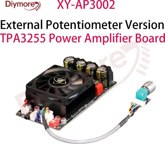 diymore XY-AP3002 Digitalverstärkerplatine TPA3255 High Power 300 W x 2 Bridge Single Channel 600 W in Schwarz - Bild 1