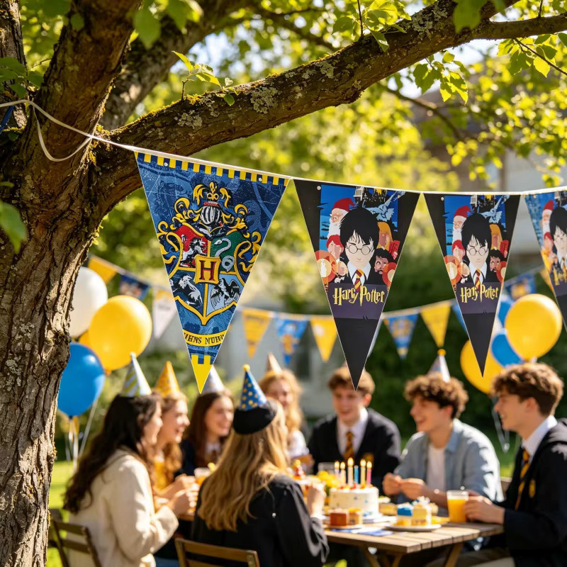Warner Bros. Magie-Akademie Wimpel-Girlande aus Papier, Mehrfarbig, Party-Dekoration für Geburtstage und Feiertage - Bild 4