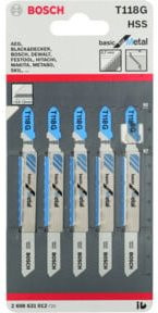 Bosch Stichsägeblatt T 118 G Basic für Metall aus HSS in Silber, 5er-Pack - Bild 2