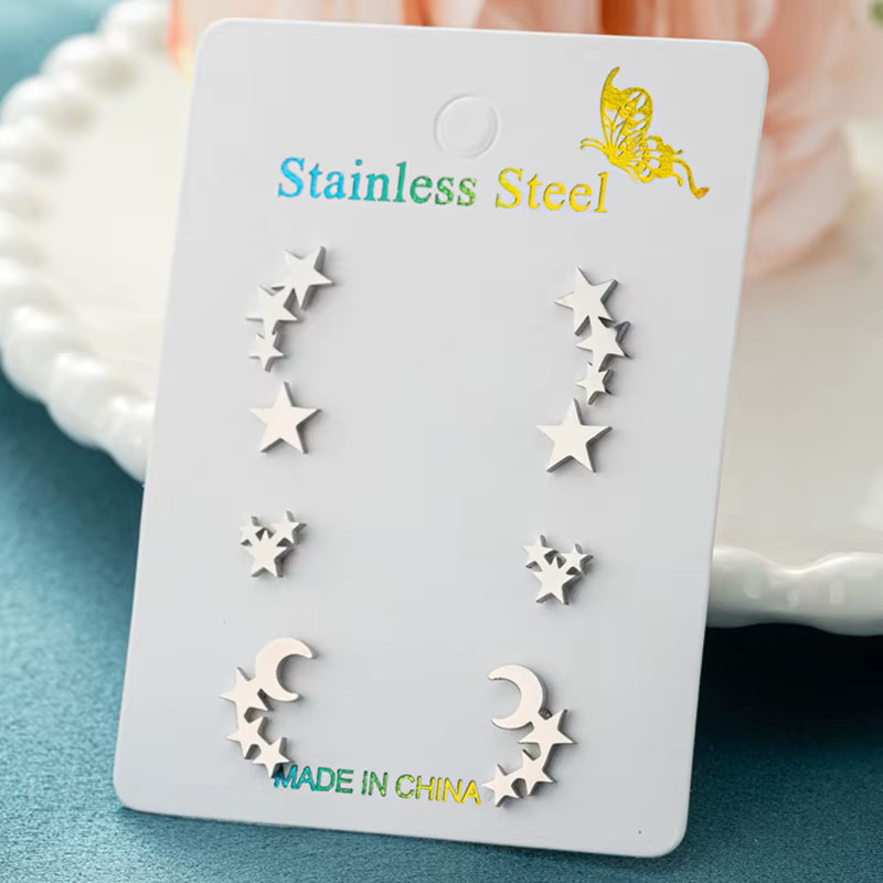 SMJEL Ohrstecker Tiny Star, Edelstahl, Silber, Kinder - Bild 1