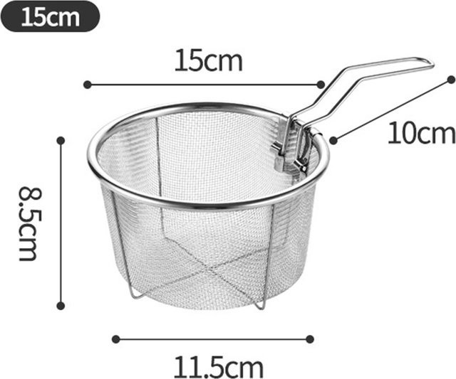 NATAWA Frittiernetzfilter und runder Abtropfkorb aus Edelstahl in Silber und Weiß - Bild 1