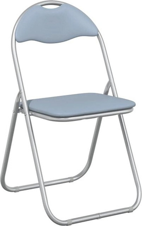 8er Set vidaXL Klappstühle aus Kunstleder in Grau für Esszimmer und Wohnzimmer B/T/H: 48 x 43,5 x 81 cm