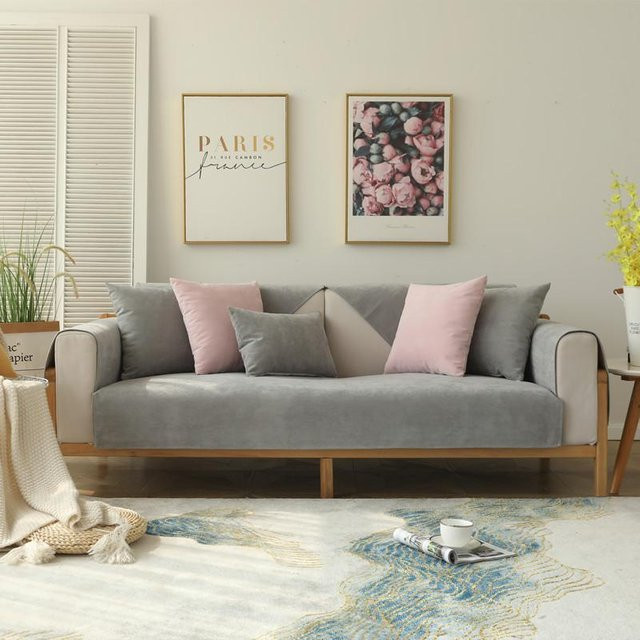 Dacron Wasserdichter und Kratzfester Sofabezug aus Polyester in Grau, Rutschfest und Universal passend für dein Sofa, B/H: 70 x 50 cm - Bild 1