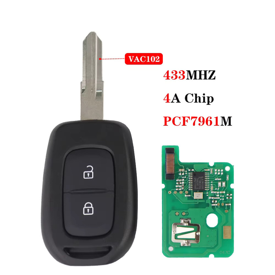 YIQIXIN 433MHz Remote-Autoschlüssel für Renault Dacia und Vauxhall in Schwarz (PCF7961M 4a) - Bild 2