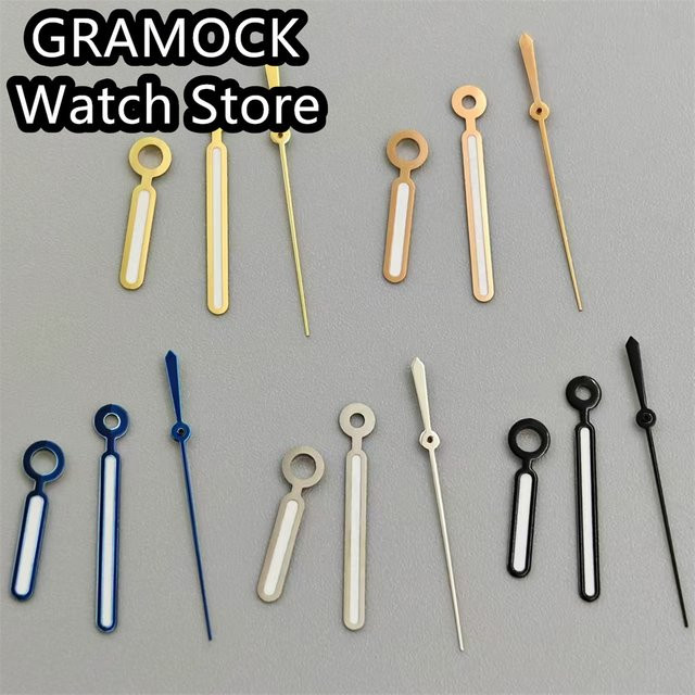 GRAMOCK Uhrzeiger, Silber, Schwarz, Blau, Roségold, Grün, Leuchtend, Unisex - Bild 1
