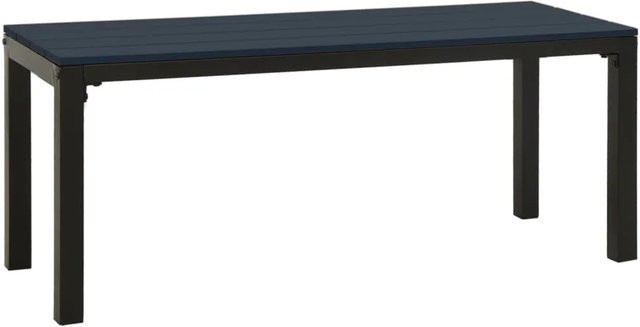 Gartenbank furnicato aus Stahl und WPC in Schwarz, Breite: 110 cm, Tiefe: 45 cm, Höhe: 39 cm - Bild 1