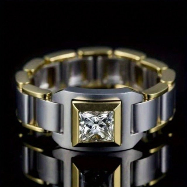 GDMN jewelry Ring Titanstahl, Zirkonia, Herren, silber - Bild 1