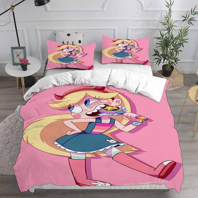 Bettwäscheset Star gegen die bösen Mächte Prinzessin mit Bettbezug und Kissenbezug in Pink, B/H: 140 x 210 cm - Bild 1