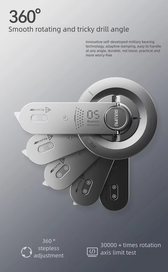 Aulumu G05 Air 5-in-1 magnetischer Telefonständer in Silber, abnehmbar und 360 Grad verstellbar mit Kastenöffner - Bild 5