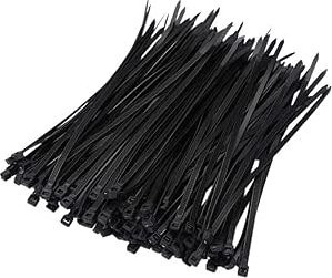 100 Stück selbstsichernde Kabelbinder aus Nylon in Schwarz und Weiß mit starkem Druckknopf und hoher Temperaturbeständigkeit - Bild 1