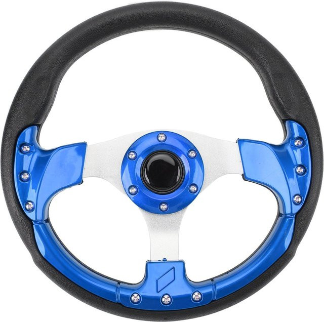 Igeteck Lenkradbezug aus PU in Blau, 13 Zoll Racing-Design mit verbessertem Grip und Stoßfestigkeit - Bild 1