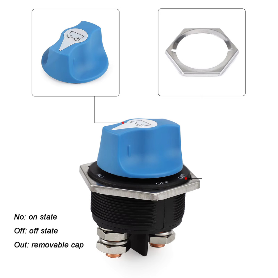 MINESPEED DC Trennschalter Power Isolator Cut Off Schalter Kit in Blau für Auto, Lkw, Motorrad und Boot - Bild 3