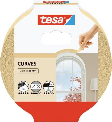 tesa Kreppband Kurven Beige 25 mm x 25 m - Bild 1