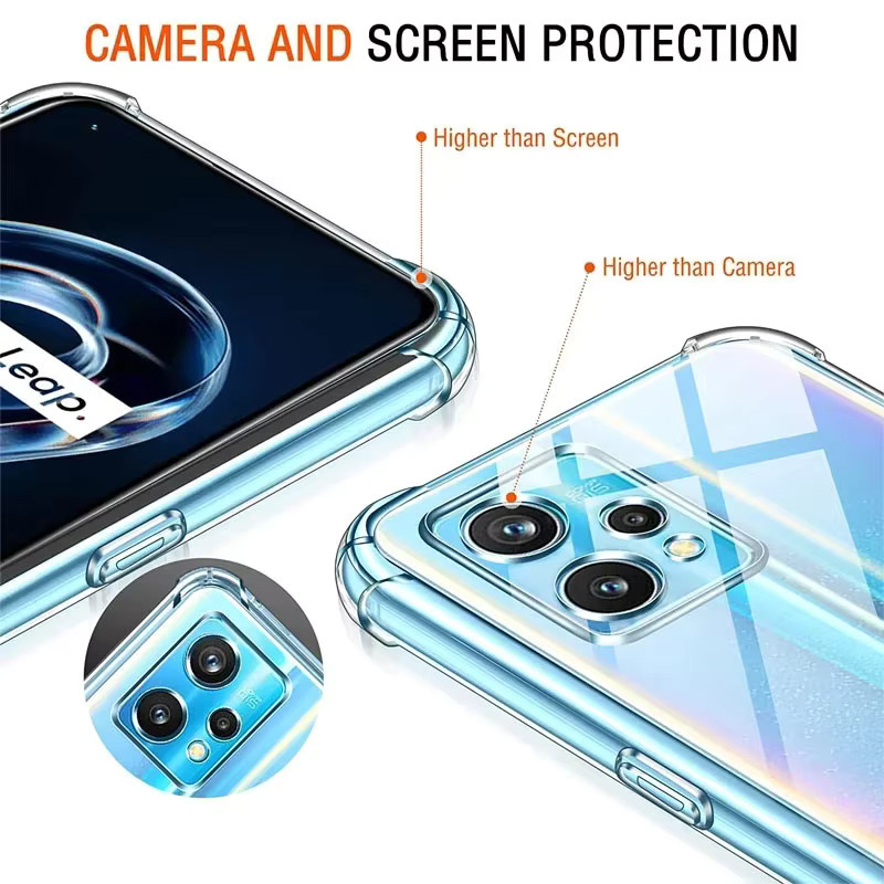 Stoßfeste und waschbare TPU-Handyhülle für Realme 9 Proplus und Narzo 50 Pro in Transparent - Bild 3
