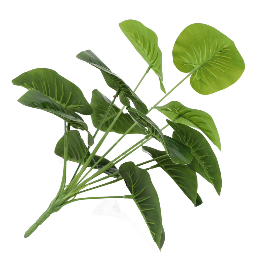 Uflower Künstliche Grüne Pflanze mit Schildkröten- und Sonnenblumenblättern für Wanddekoration, Farbe: Grün - Bild 3