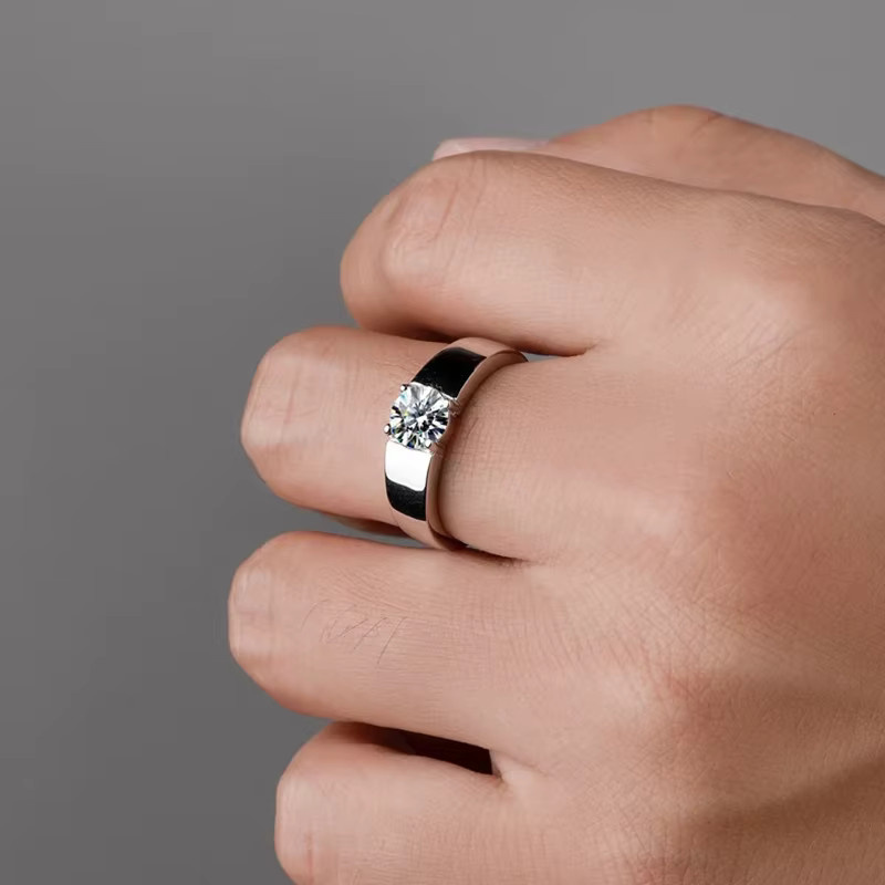 DWJ Ring, 925 Silber, Moissanit Diamant, Herren - Bild 3