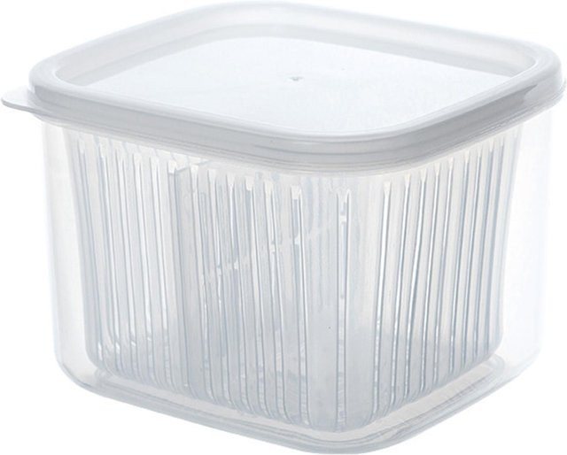 CosyHome Lauchzwiebel-Frischhaltebox aus Kunststoff mit Abtropffunktion und Unterteilung, transparent - Bild 1