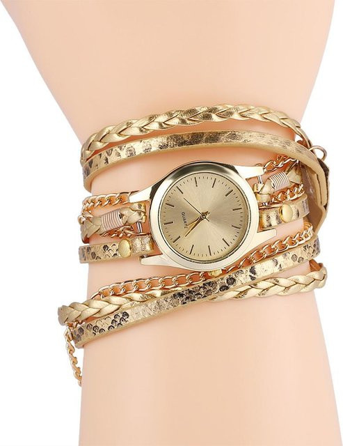 Armbanduhr CosyHome, Quarz, Analog, Rund, Gold, beige, Kunststoff, Damen - Bild 1