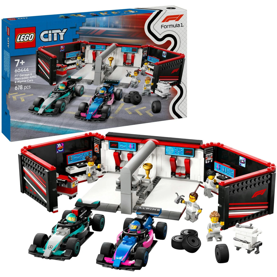 LEGO City 60444 F1 Garage mit Mercedes-AMG & Alpine Rennautos, Konstruktionsspielzeug, ab 7 Jahren - Bild 1