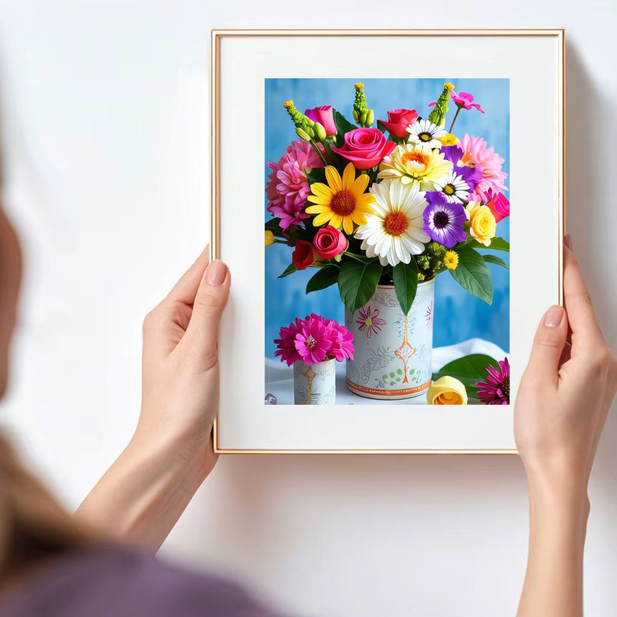 HUACAN DIY Diamantmalerei Set Lebendiger Blumenstrauß 5D Mosaik Stickerei Kit in Multicolour B/H: 30 x 20 cm - Bild 3