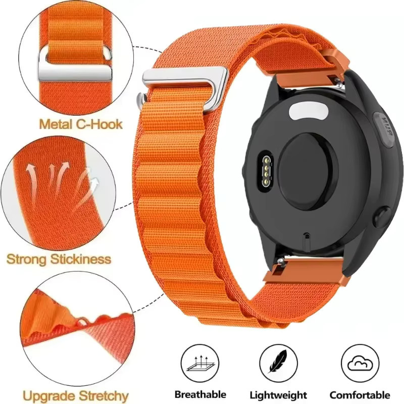 Garmin Uhrenarmband Alpine Loop, Nylon, 22/20 mm, Bunt, Unisex - Bild 3