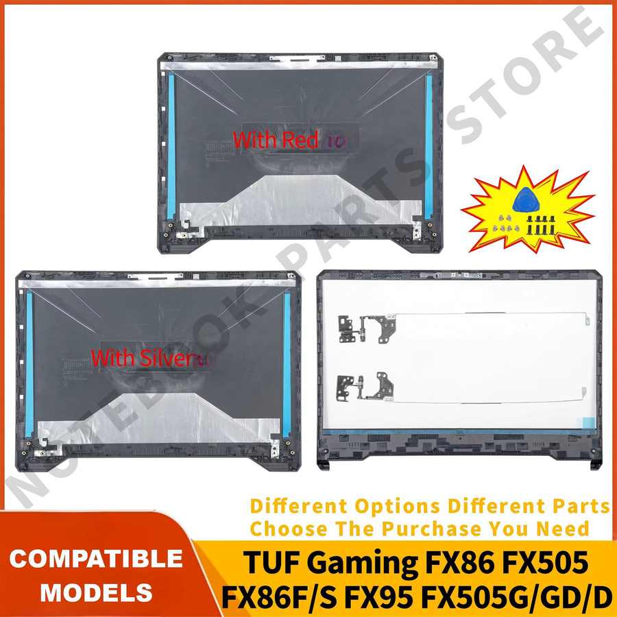 Asus TUF Gaming FX505 Ersatzgehäuse Set in Schwarz für 15,6 Zoll mit Rückabdeckung, Lünette, Scharnieren, Handballenauflage und Bodenabdeckung - Bild 5