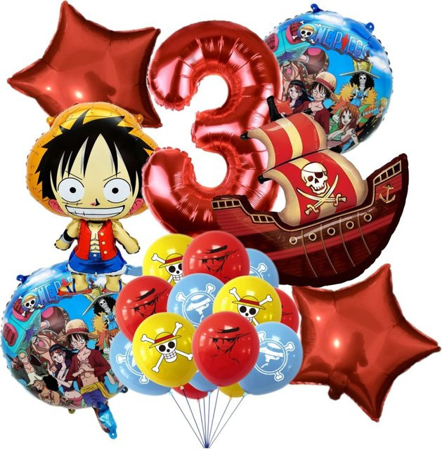 Bandai Luffy Anime Cartoon Luftballon Set für Kinder Geburtstagsdeko, 19 Stück, Mehrfarbig - Bild 1