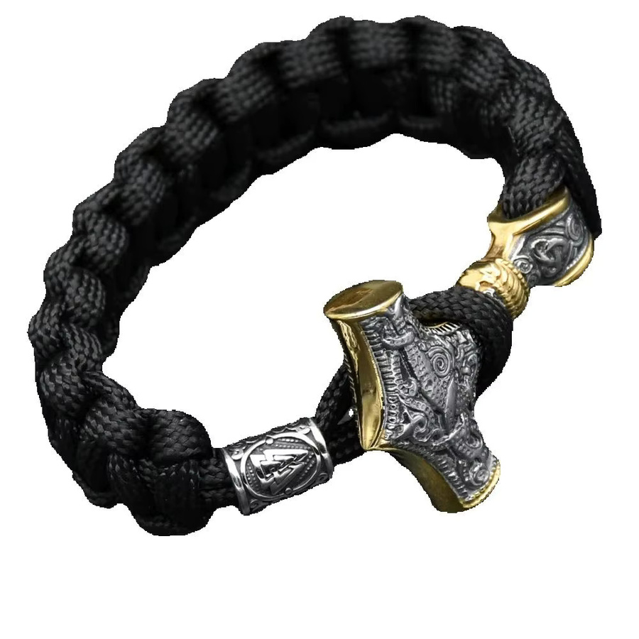 Armband Herren Edelstahl, Viking Mjölnir Thor Hammer, Armreif - Bild 2