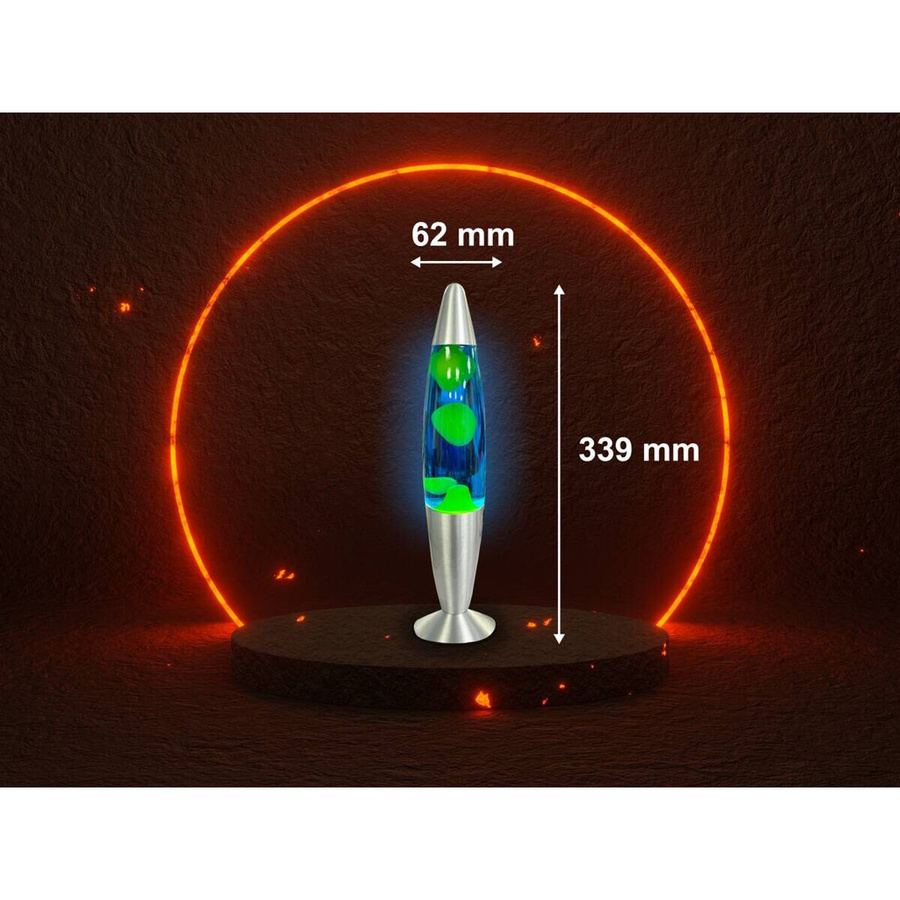 HWH LED-Lavalampe aus Glas und Aluminium in Blau und Gelb, H x B x T: 62 x 34 cm - Bild 4