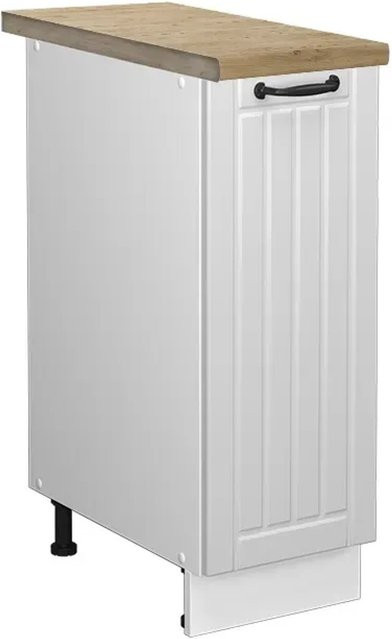 Vicco Herdumbauschrank R-Line in Schwarz Hochglanz und Goldkraft Eiche mit Anthrazit, Breite: 60 cm, Tiefe: 60 cm, Höhe: 81,6 cm - Bild 1