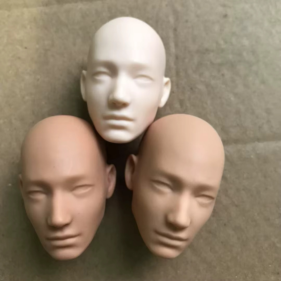 YUNYI Männliche Puppe Glatze Köpfe, 1/6, Puppe Zubehör, Weiß, Beige, Braun - Bild 2