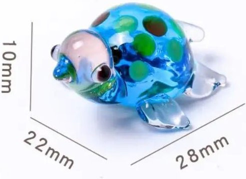 Handgefertigte Schildkrötenfigur aus Glas und Harz im pastoralen Stil von Yiran Furniture, mehrfarbig - Bild 1