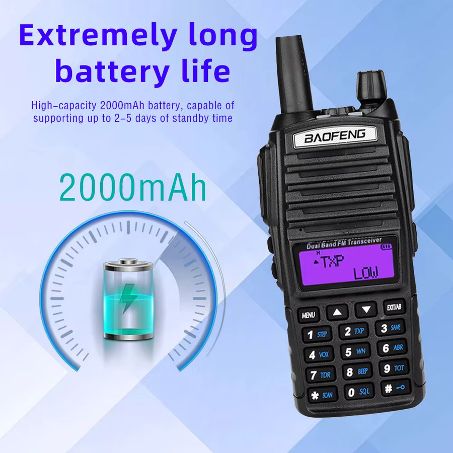 Baofeng UV-82 Dual-Band Walkie-Talkie in Schwarz mit 5W/8W Dual-PTT und VHF/UHF FM für Jagd und Notfälle - Bild 6